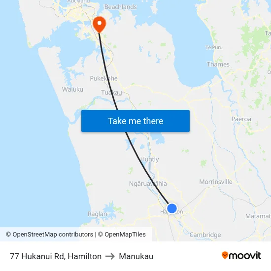 77 Hukanui Rd, Hamilton to Manukau map