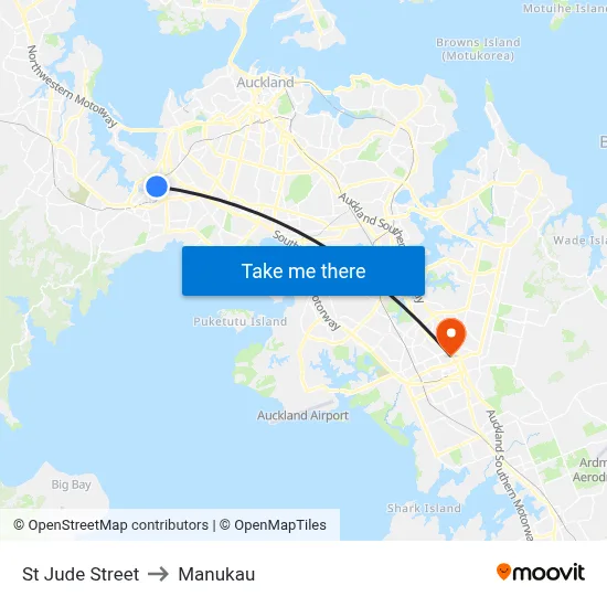 St Jude Street to Manukau map