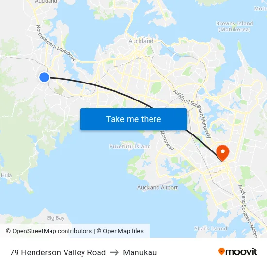 79 Henderson Valley Road to Manukau map