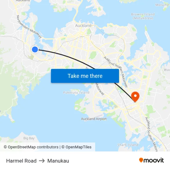 Harmel Road to Manukau map