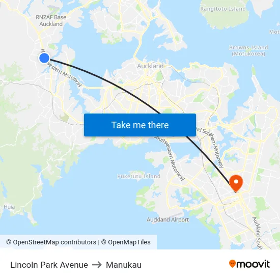Lincoln Park Avenue to Manukau map
