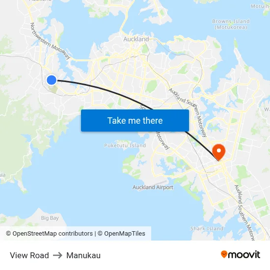 View Road to Manukau map
