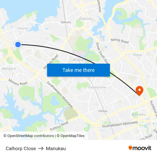 Calhorp Close to Manukau map