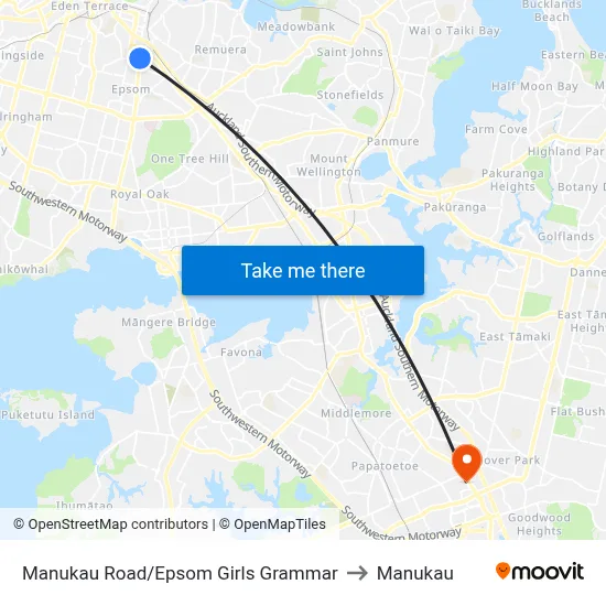 Manukau Road/Epsom Girls Grammar to Manukau map