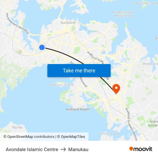 Avondale Islamic Centre to Manukau map