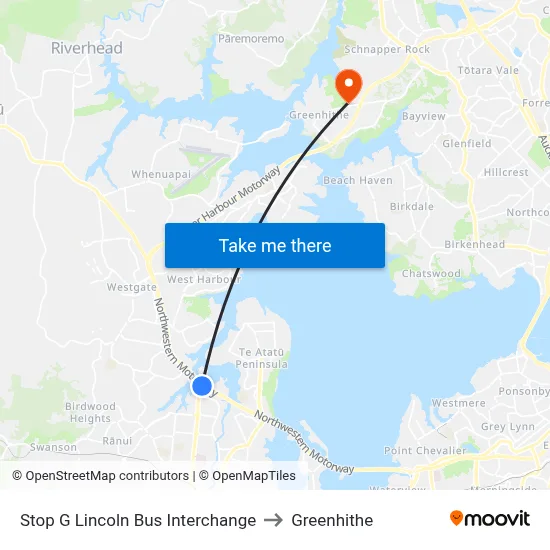 Stop G Lincoln Bus Interchange to Greenhithe map