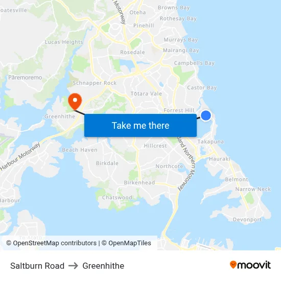 Saltburn Road to Greenhithe map