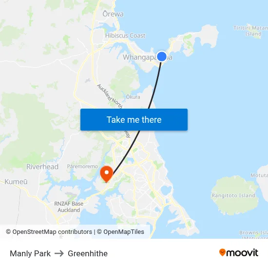 Manly Park to Greenhithe map