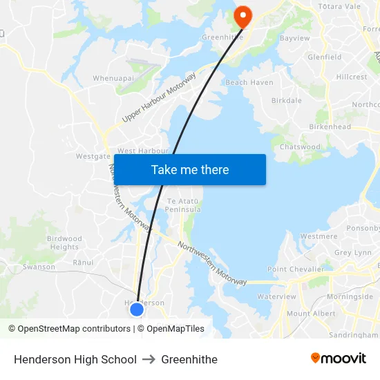 Henderson High School to Greenhithe map