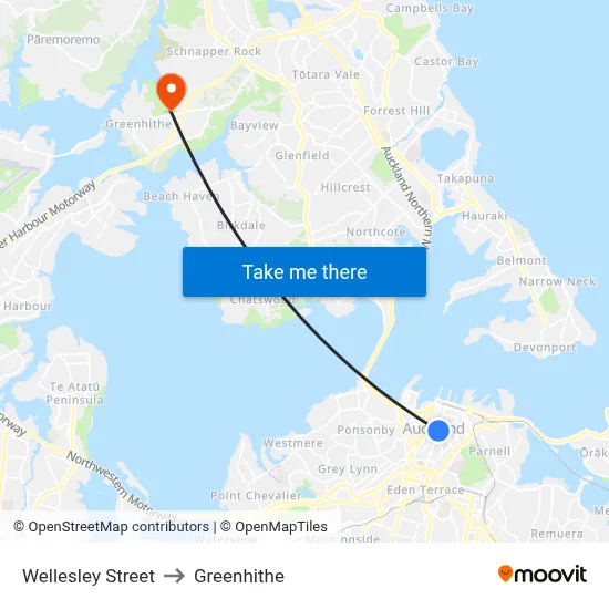 Wellesley Street to Greenhithe map
