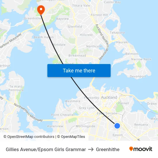 Gillies Avenue/Epsom Girls Grammar to Greenhithe map