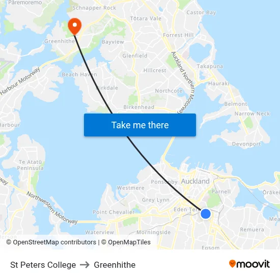 St Peters College to Greenhithe map