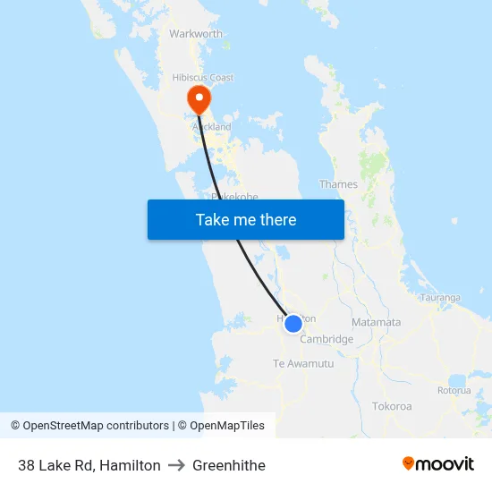 38 Lake Rd, Hamilton to Greenhithe map
