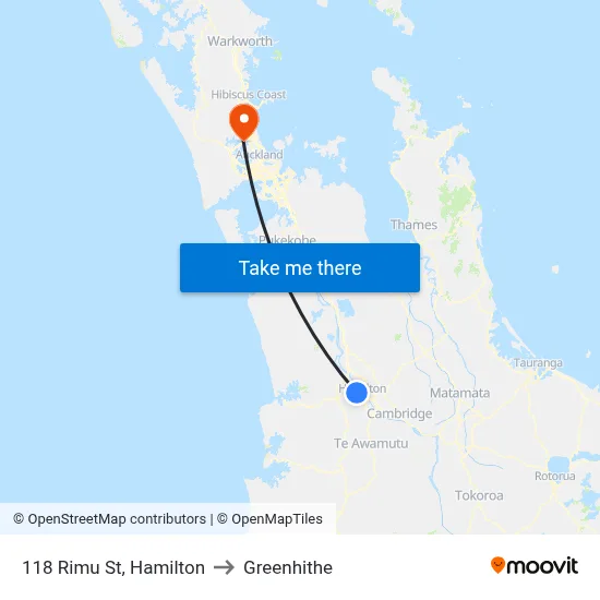 118 Rimu St, Hamilton to Greenhithe map