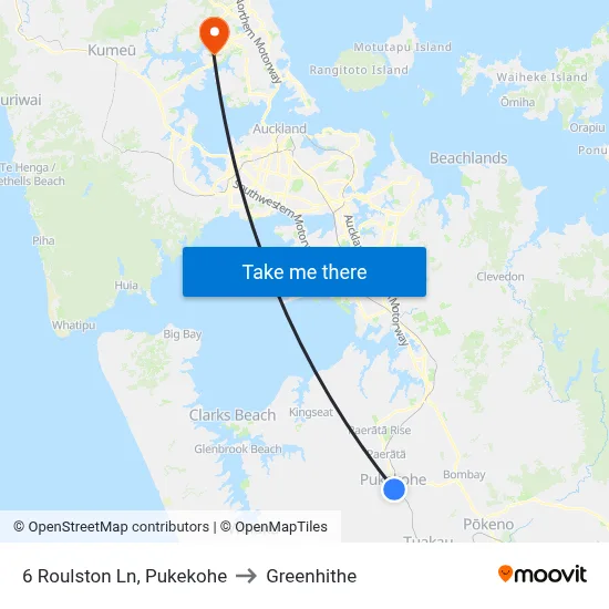 6 Roulston Ln, Pukekohe to Greenhithe map