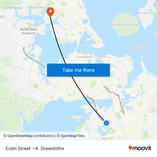 Colin Street to Greenhithe map