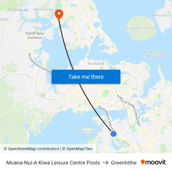 Moana-Nui-A Kiwa Leisure Centre Pools to Greenhithe map