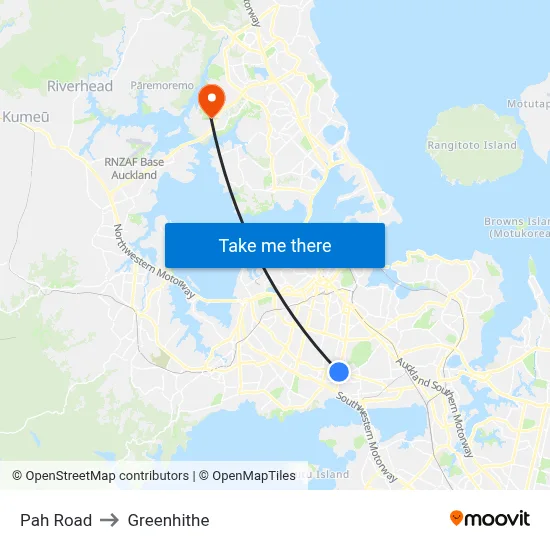 Pah Road to Greenhithe map