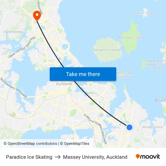 Paradice Ice Skating to Massey University, Auckland map