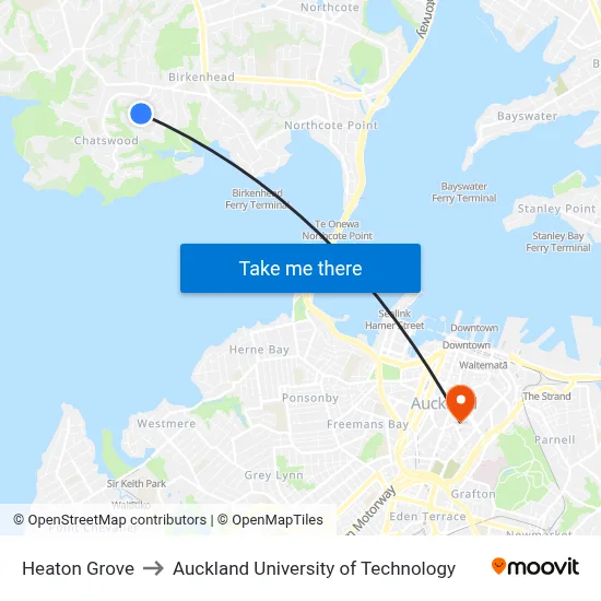 Heaton Grove to Auckland University of Technology map