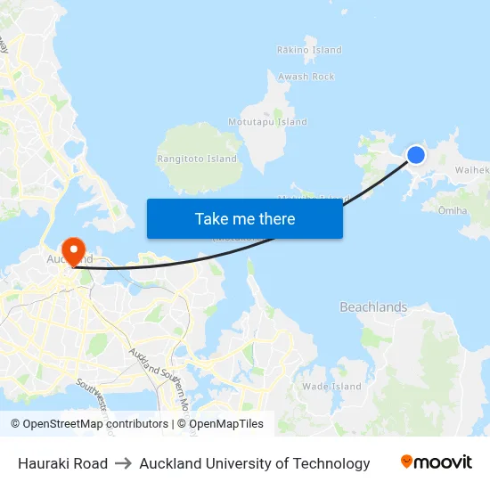 Hauraki Road to Auckland University of Technology map