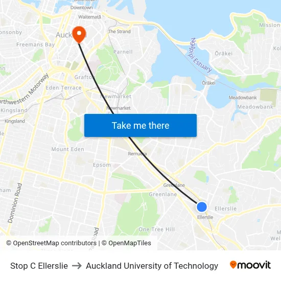 Stop C Ellerslie to Auckland University of Technology map