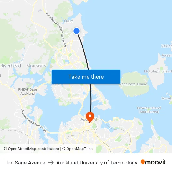 Ian Sage Avenue to Auckland University of Technology map
