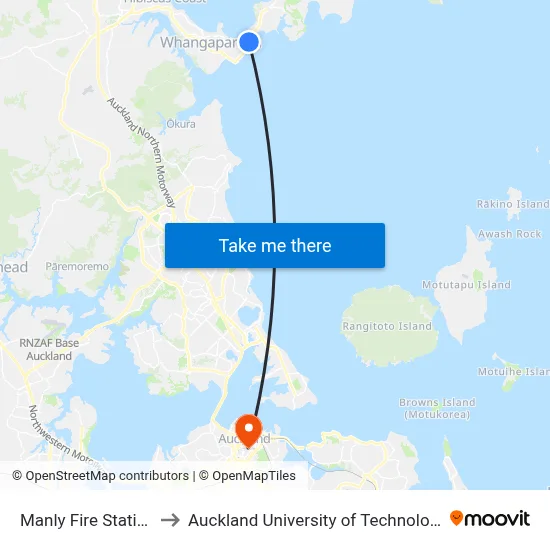 Manly Fire Station to Auckland University of Technology map