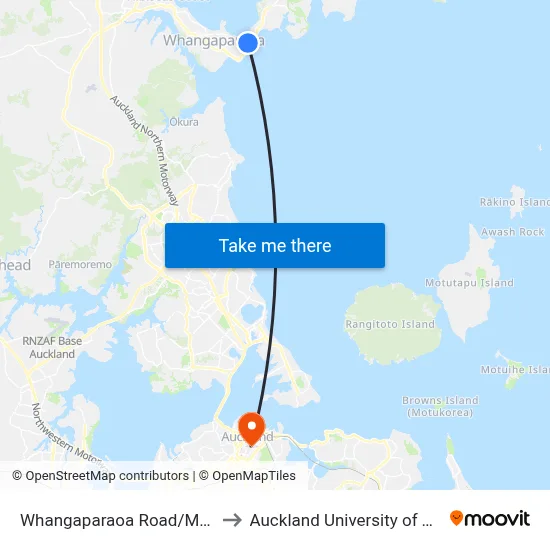 Whangaparaoa Road/Manly Shops to Auckland University of Technology map
