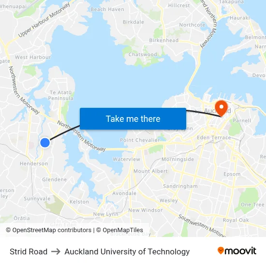 Strid Road to Auckland University of Technology map