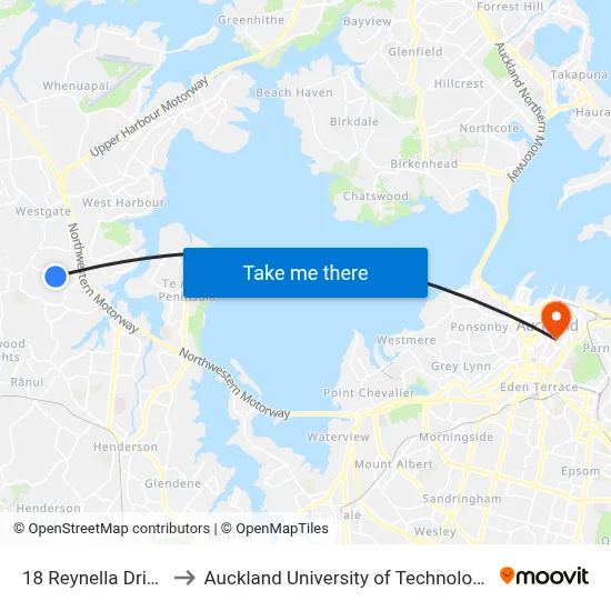 18 Reynella Drive to Auckland University of Technology map
