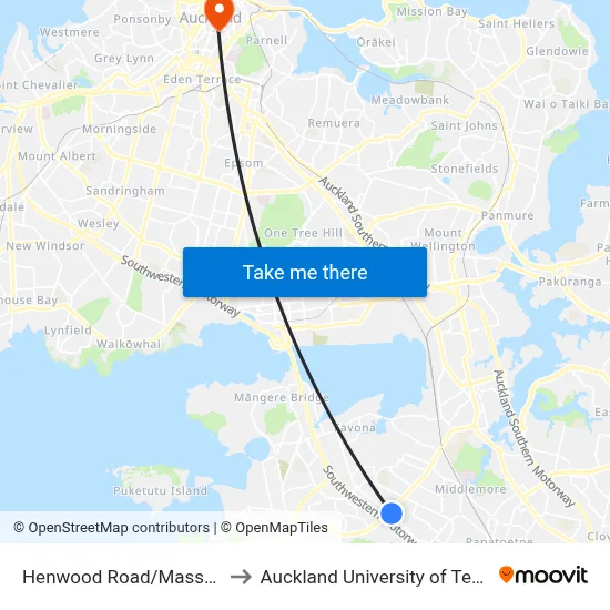 Henwood Road/Massey Road to Auckland University of Technology map