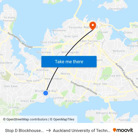 Stop D Blockhouse Bay to Auckland University of Technology map