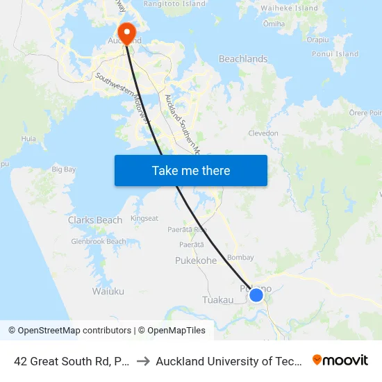 42 Great South Rd, Pōkeno to Auckland University of Technology map