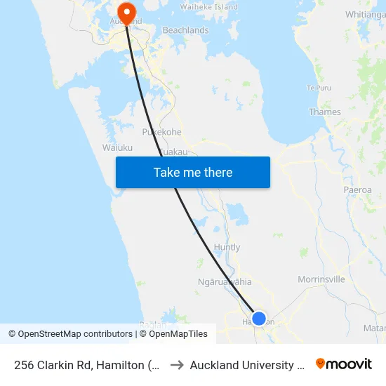 256 Clarkin Rd, Hamilton (Fairfield Primary) to Auckland University of Technology map