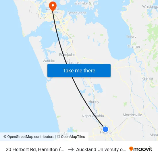 20 Herbert Rd, Hamilton (Chartwell Park) to Auckland University of Technology map
