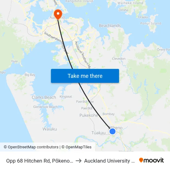 Opp 68 Hitchen Rd, Pōkeno (Near Calder Cr) to Auckland University of Technology map