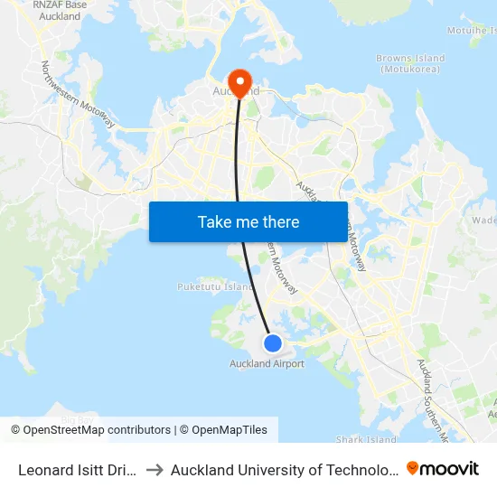 Leonard Isitt Drive to Auckland University of Technology map