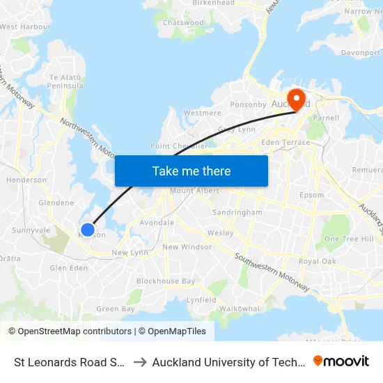 St Leonards Road School to Auckland University of Technology map