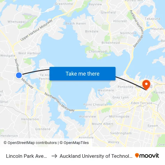 Lincoln Park Avenue to Auckland University of Technology map