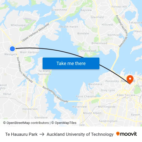 Te Hauauru Park to Auckland University of Technology map