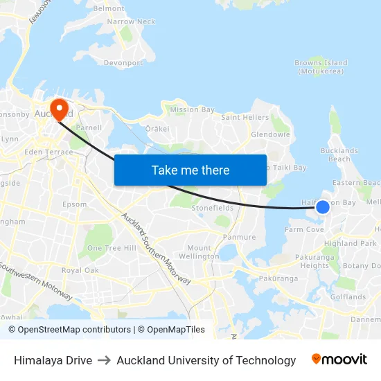Himalaya Drive to Auckland University of Technology map