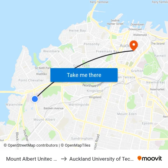 Mount Albert Unitec Entry 2 to Auckland University of Technology map