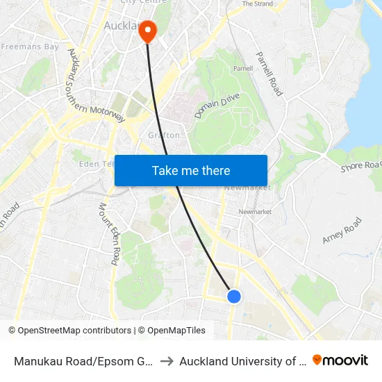 Manukau Road/Epsom Girls Grammar to Auckland University of Technology map