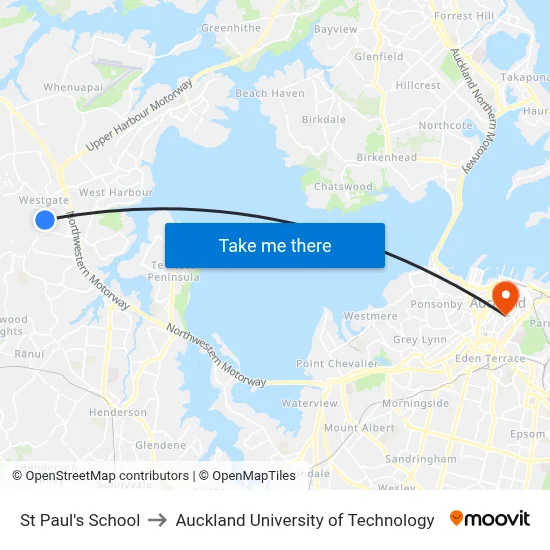 St Paul's School to Auckland University of Technology map