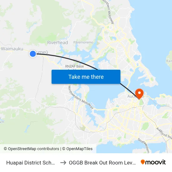 Huapai District School to OGGB Break Out Room Level3 map