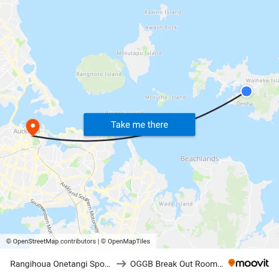 Rangihoua Onetangi Sports Park to OGGB Break Out Room Level3 map
