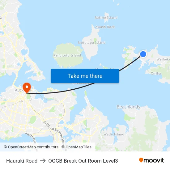 Hauraki Road to OGGB Break Out Room Level3 map