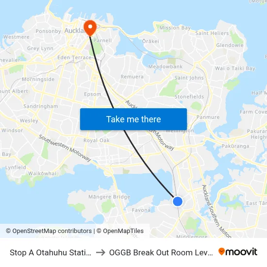 Stop A Otahuhu Station to OGGB Break Out Room Level3 map