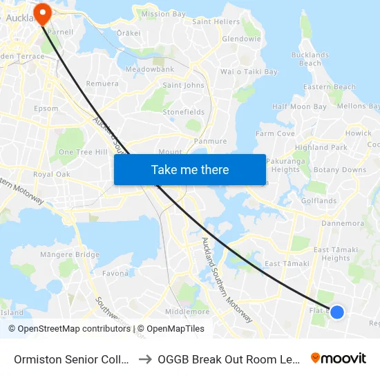 Ormiston Senior College to OGGB Break Out Room Level3 map